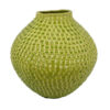 Evans Accent Vase, Embossed Textured Surface, Green Ceramic 14 Inch