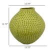 Evans Accent Vase, Embossed Textured Surface, Green Ceramic 14 Inch