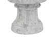 Kris Candle Holder, Hurricane Glass Top, White Gray Ceramic 14 Inch