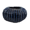 Harry Round Planter Vase, Textured Design, Blue Ceramic 13 Inch