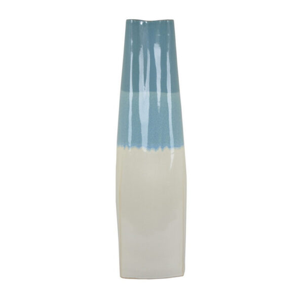 Cobb Accent Vase, Slender Silhouette Blue White Ceramic 27 Inch