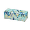 Jenny Small Decorative Box Set of 2, Abstract Marbled Teal Blue Glass