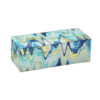 Jenny Small Decorative Box Set of 2, Abstract Marbled Teal Blue Glass