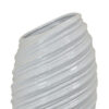 Avery Tall Modern Vase, Angled Spiral Design, White Ceramic 17 Inch