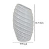 Avery Tall Modern Vase, Angled Spiral Design, White Ceramic 17 Inch