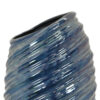 Avery Tall Modern Vase with Angled Spiral Design, Blue Ceramic 17 Inch