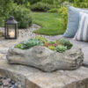 Paul Accent Planter with Driftwood Like Design Gray Terracotta 16 Inch