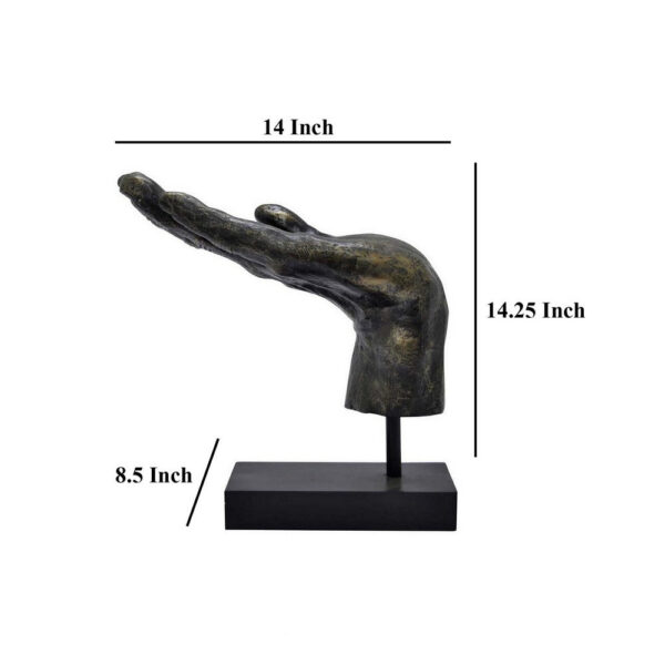 Lizzy Tabletop Decorative Hand Sculpture, Black, Bronze Resin 14 Inch