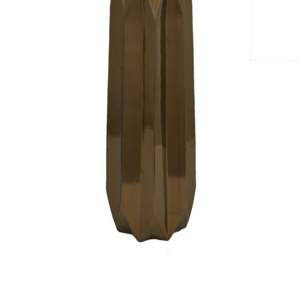 Tasha Vase with Geometric Design, Slim Profile Bronze Ceramic 32 Inch