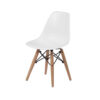 Ben Kids Dining Chair Set of 2, Modern White, Eiffel Brown Wood Legs