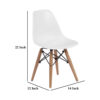 Ben Kids Dining Chair Set of 2, Modern White, Eiffel Brown Wood Legs