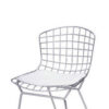 Kids Shuttle Chair Set of 2, White Faux Leather, Mesh Chrome Metal