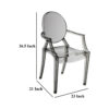 Lily 4pc Indoor Outdoor Dining Armchairs, Clear Gray Plastic