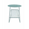 Zeo Side End Table w Magazine Rack, 14 Inch Round Top, Sage Green