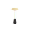 Sen Side End Drink Table, Gold Metal Round Top w Black Marble Base