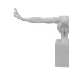 Accent Decor, Male Athlete Statuette, Modern White Resin, 31 Inch