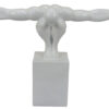 Accent Decor, Male Athlete Statuette, Modern White Resin, 31 Inch