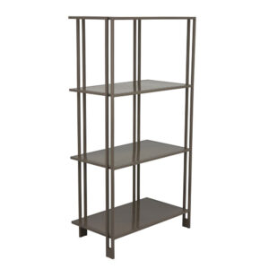 Bush Plant Display Stand, Modern 4 Tier Gray Metal Finish, 38 Inch
