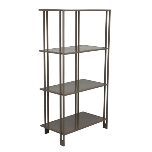 Bush Plant Display Stand, Modern 4 Tier Gray Metal Finish, 38 Inch