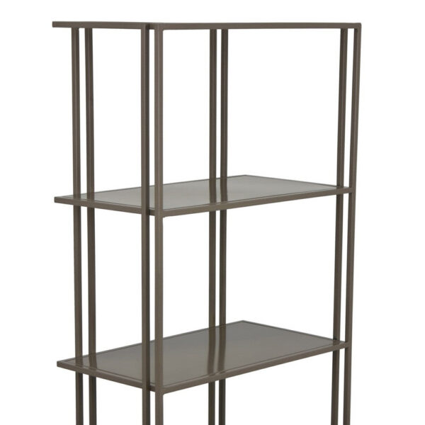 Bush Plant Display Stand, Modern 4 Tier Gray Metal Finish, 38 Inch