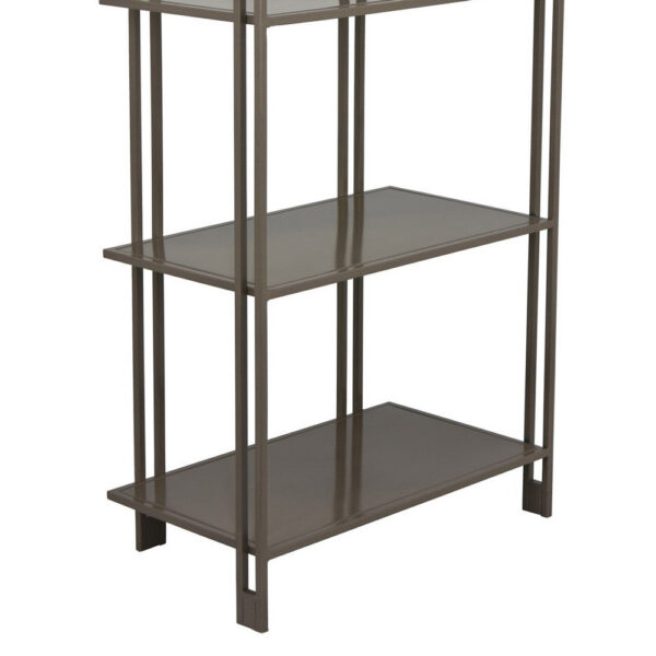 Bush Plant Display Stand, Modern 4 Tier Gray Metal Finish, 38 Inch