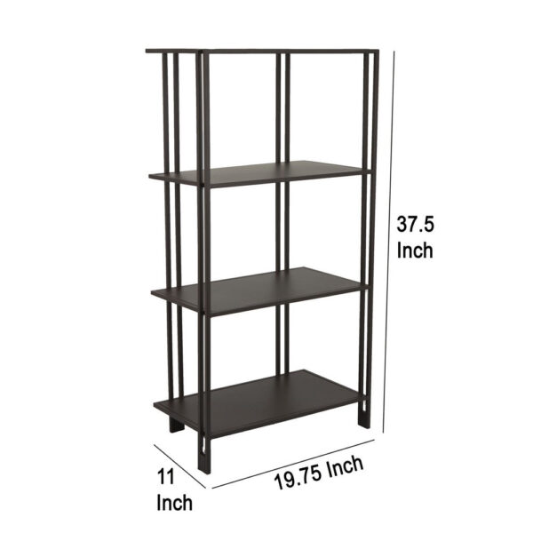 Bush Plant Display Stand, Modern 4 Tier Brown Metal Finish, 38 Inch