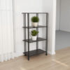 Bush Plant Display Stand, Modern 4 Tier Brown Metal Finish, 38 Inch