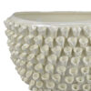 Modern Decorative Bowl, 3D Texture Embellished White Ceramic, 14 Inch