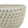 Modern Decorative Bowl, 3D Texture Embellished White Ceramic, 14 Inch