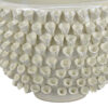 Modern Decorative Bowl, 3D Texture Embellished White Ceramic, 14 Inch
