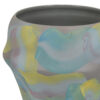 Accent Flower Vase, Brushstroke Pattern Blue Yellow Ceramic, 10 Inch