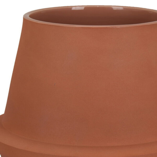 Decorative Flower Vase, Terracotta Inspired Orange Ceramic 10 Inch