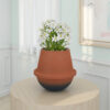 Decorative Flower Vase, Terracotta Inspired Orange Ceramic 10 Inch