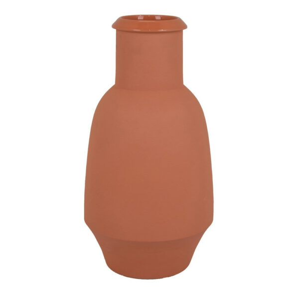 Decorative Flower Vase, Terracotta Inspired Orange Ceramic 15 Inch