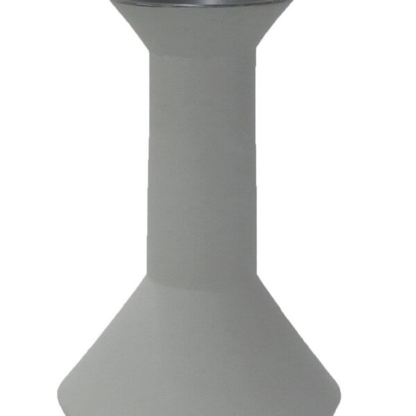 Accent Flower Vase, Narrow Neck Geometric Shape White Ceramic 14 Inch