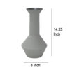 Accent Flower Vase, Narrow Neck Geometric Shape White Ceramic 14 Inch
