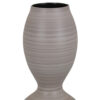 Modern Flower Vase, Double Bulb Ombre Textured Gray Ceramic, 17 Inch