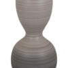 Modern Flower Vase, Double Bulb Ombre Textured Gray Ceramic, 17 Inch
