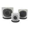 Meon 3pc Garden Planter Set, Textured White and Black Ceramic Design