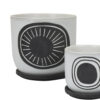 Meon 3pc Garden Planter Set, Textured White and Black Ceramic Design