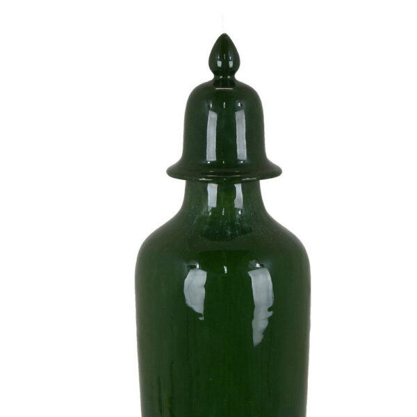 Jesi Accent Temple Jar with Lid, Decorative Green Ceramic, 29 Inch