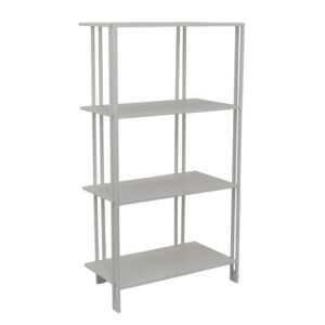 Plant Display Stand, White Metal, 4 Shelves, Modern Style, 38 Inch
