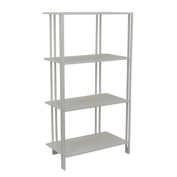 Plant Display Stand, White Metal, 4 Shelves, Modern Style, 38 Inch