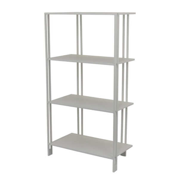 Plant Display Stand, White Metal, 4 Shelves, Modern Style, 38 Inch