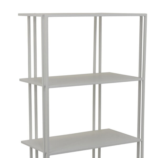 Plant Display Stand, White Metal, 4 Shelves, Modern Style, 38 Inch