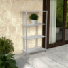 Plant Display Stand, White Metal, 4 Shelves, Modern Style, 38 Inch