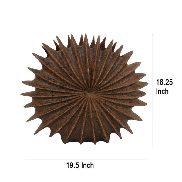 Wink Accent Vase, Sea Urchin Brown Resin Statuette, Modern 20 Inch