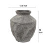 Accent Vase, Antique Brown Gray Ceramic, Modern Pot Shape, 16 Inch