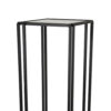 Buckley Plant Stand Table, Black Metal, Square Mirrored Top, 34 Inch