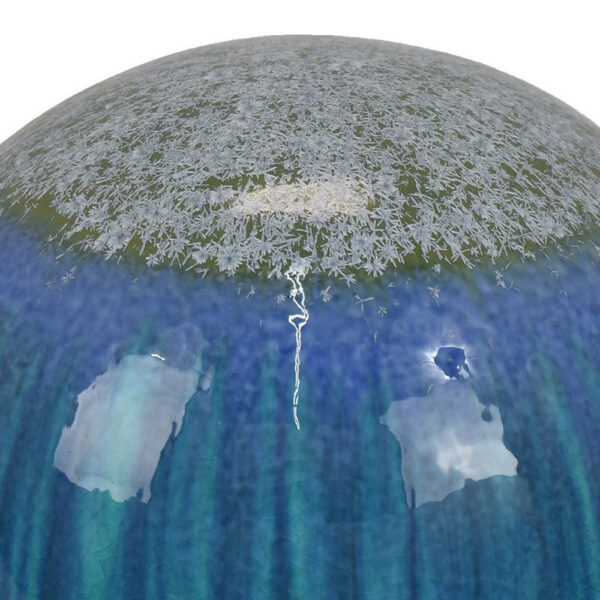 Mary Tabletop Accent Decor, Modern Round Orb, 10 Inch Blue Ceramic